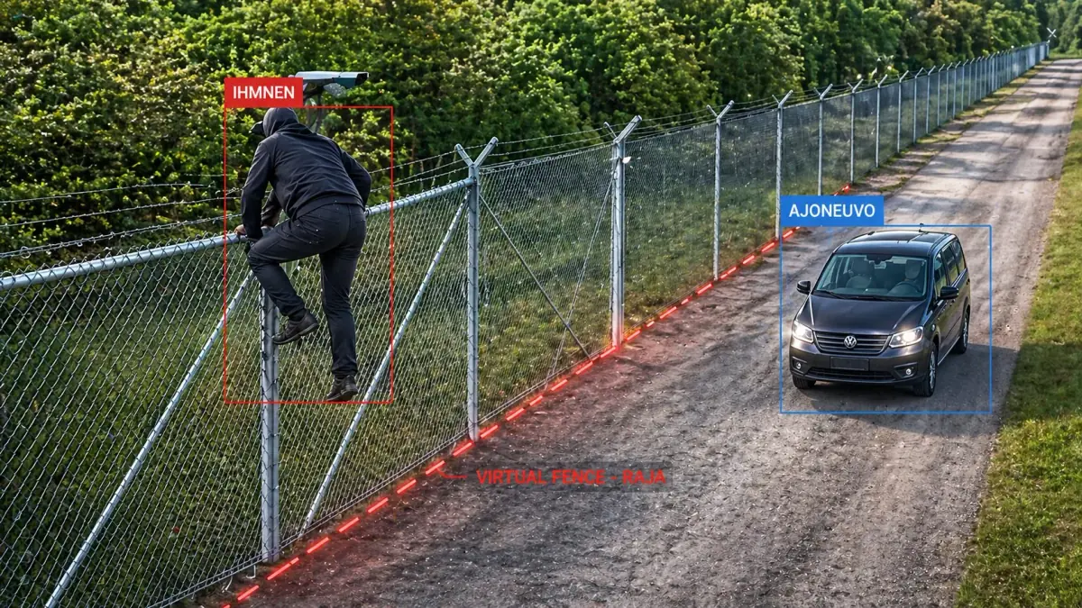Aluevalvonta – tunkeutuminen havaittu AI-kameravalvonnalla
